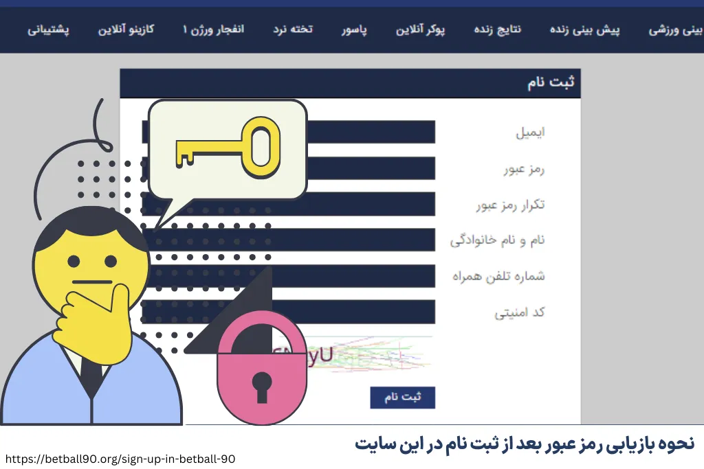 نحوه بازیابی رمز عبور بعد از ثبت نام در این سایت